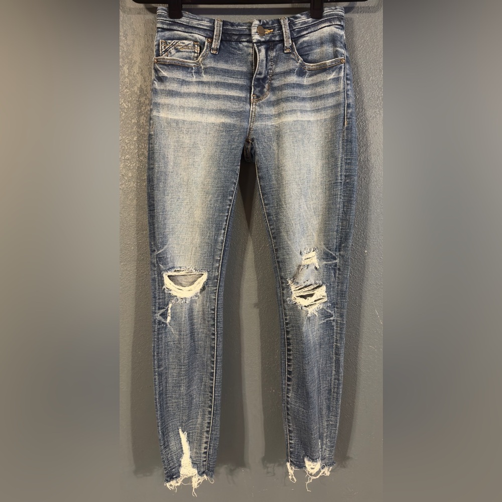 Buckle Faded Blue Ripped Skinny Jeans